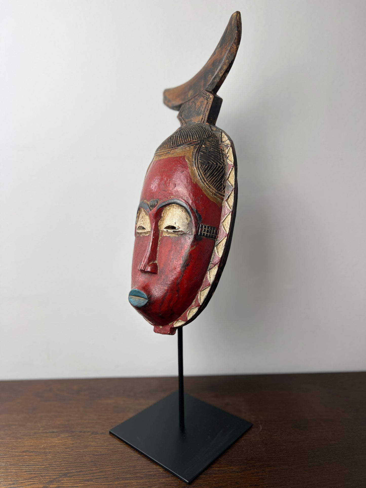 Guro red African Mask with Moon