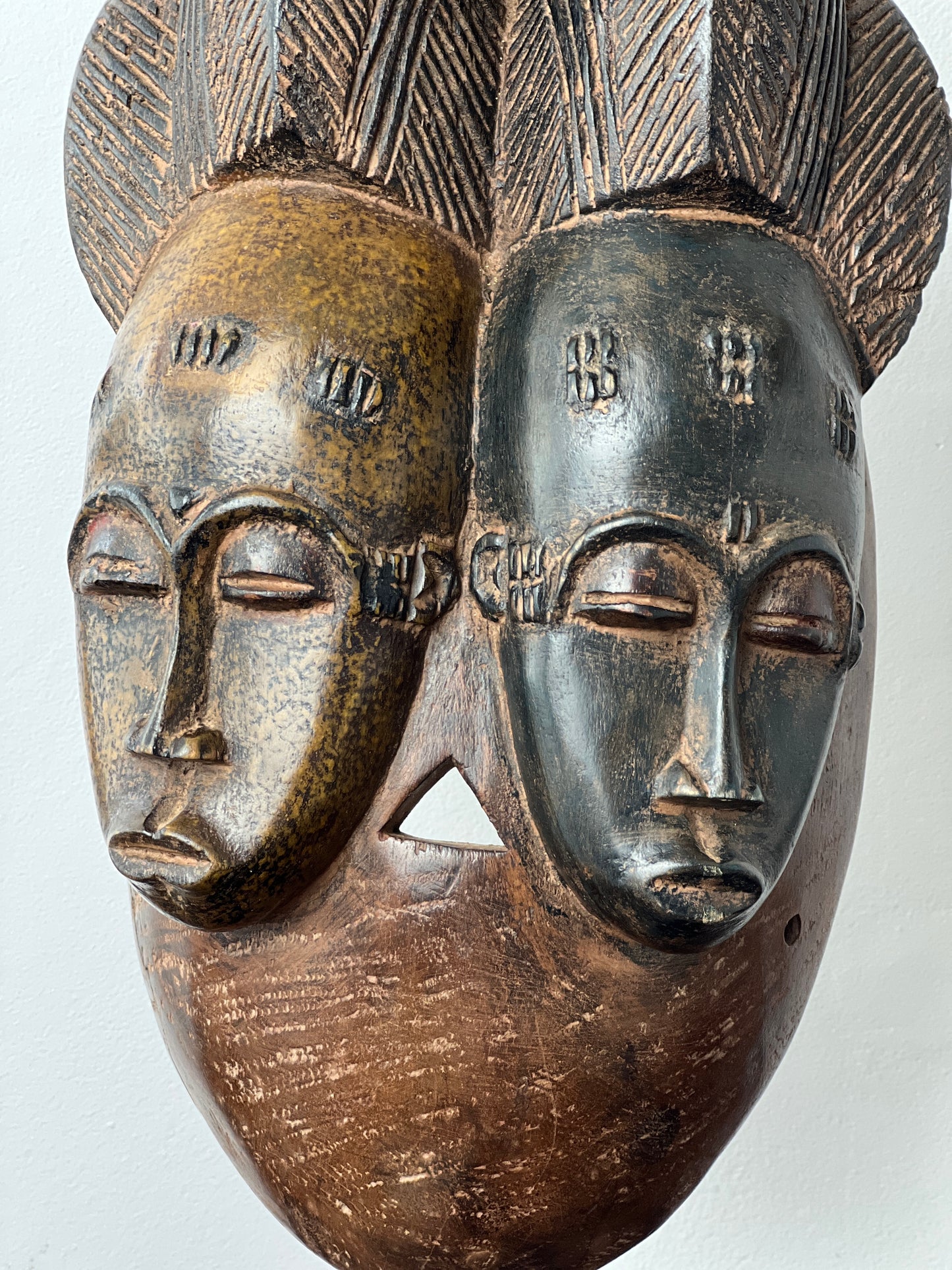 Baule Double Face Ceremonial Dance Mask Ivory Coast